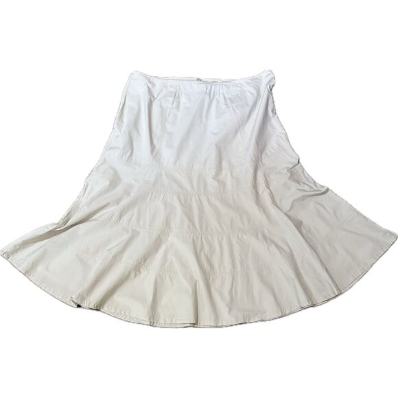 Talbots Plus Size 100% Cotton Light Khaki Pleated Flare Maxi Skirt size 20W - Picture 1 of 8